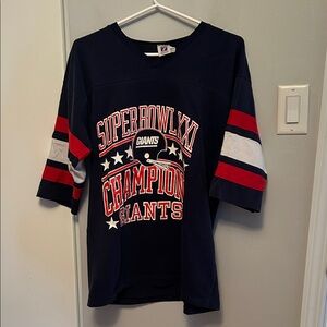 LOGO 7 Navy Kids Football Championship Tee with Red & White Accents